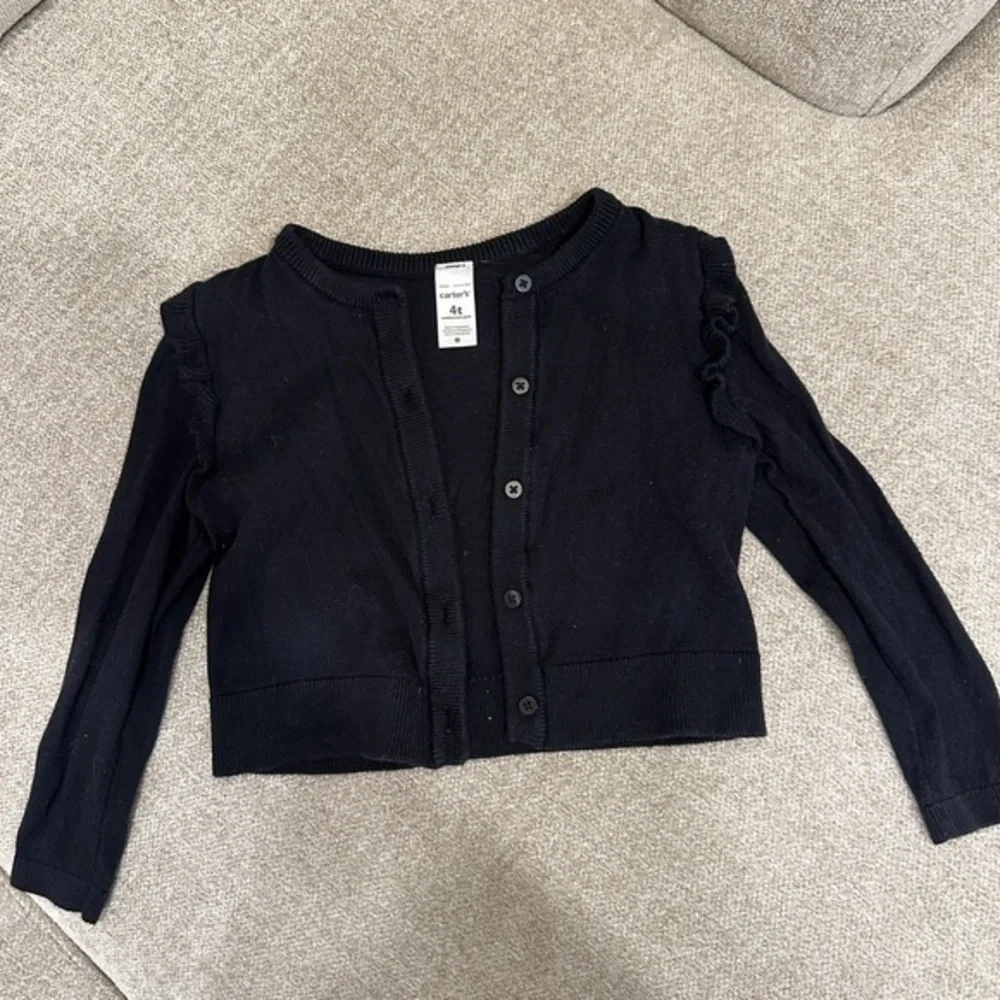 NFS.  Black girls cardigan with ruffle detail on shoulder size 4T